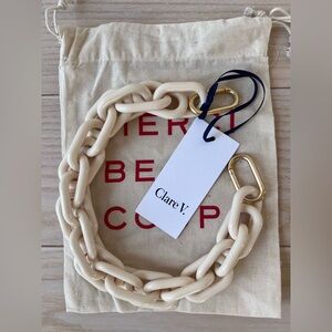 Clare V Shortie Strap, cream resin